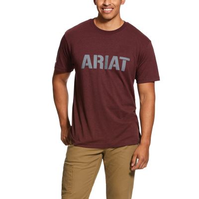 Ariat Work: Rebar Cotton Strong Block Camisetas Hombre - Burdeos Oscuro (PLJAQ1754)